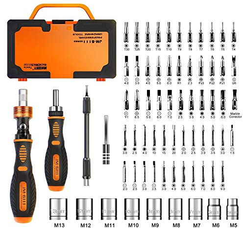 Jakemy Home Rotatable Ratchet Screwdriver Set, 69 in 1 Household Repair Toolkit, Disassemble Magnetic Kit for Furniture/Car/Computer/Electronics Maintenance