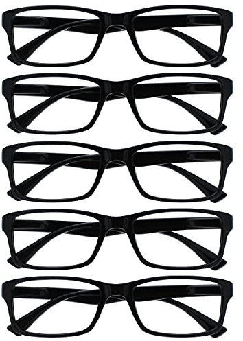 Die Lesebrille Unternehmen Schwarz Wert 5er-Pack Herren Frauen Designer Stil Leser RRRRR92-1 +1,50