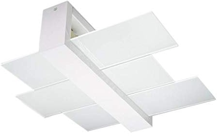 Sollux Lighting Deckenlampe Deckenleuchte Deckenstrahler Holz Glas 1 Flammig Weiß FENIKS