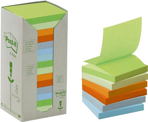 Post-it R3301RPT Haftnotiz Recycling Z-Notes Tower Pastel Rainbow