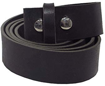 Florsol schwarzer Druckknopfgürtel aus Büffelleder 4 cm breit aus eigener Fertigung (105)