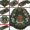 HanaQi Dunkel-Grün Weihnachten Tischläufer Tischdecke Leinen-Optik mit Rot Kerzen Stickerei (ca. 45x110 cm Oval)