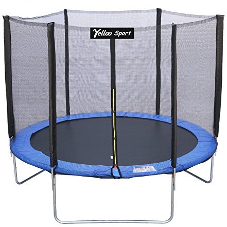 Yelloo Sport TRAMPOLINO ELASTICO Diametro 185 cm BLU Da Giardino Tappeto Salta Salta Per Bambini Gioco Giardino Saltarello