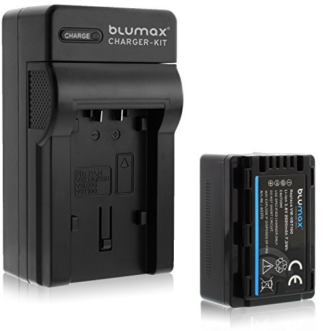 Blumax ersetzt VW-VBT190 2020mAh + Ladegerät VW-VBT190 | passend zu diversen Panasonic Kameramodellen