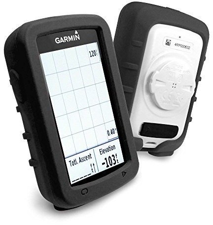 TUFF LUV Silicone Gel Skin Case Cover With Screen Protection Compatible With Garmin Edge Explore 820 - Black