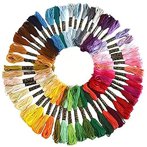 Cleana Arts Matassine Punto Croce, 50 Colori Ricamo Morbidi Filo da Ricamo Poliestere Punto Croce Kit