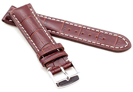 Bob Herren Uhrenarmband Alligator Style Modell Chrono 22 mm Dunkelbraun