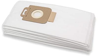 vhbw 10 Staubsaugerbeutel kompatibel mit Nilfisk GM330 | GM399, GM400, GM400 Xtra, GM405, GM410, GM415, GM420, GM430 Staubsauger - Mikrovlies, Weiß