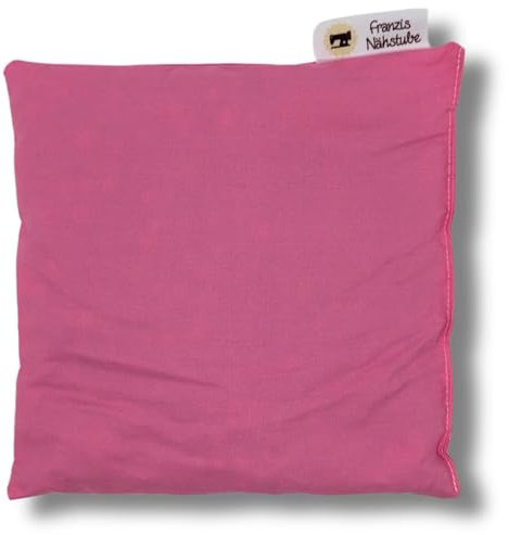 Franzis Nähstube 20x20cm cuscino di nocciolo di ciliegia rosa in 100% cotone I cuscino di nocciolo di ciliegia 20x20 microonde I cuscino riscaldante,