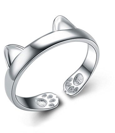 Helen de Lete Kitty Pfote 925 Sterling Silber offenen Ring