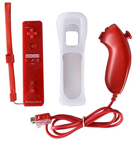 AeeYui Controlador Remoto con Sensor Motion Plus y Kit de Controlador Nunchuck para Wii U y Wii