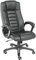 tectake® Bürostuhl, Chefsessel, Drehstuhl mit Rollen, Computerstuhl, höhenverstellbarer Schreibtischstuhl, ergonomischer Bürostuhl aus Kunstleder, Armlehnen & Wippfunktion, 12 cm Polsterung - schwarz