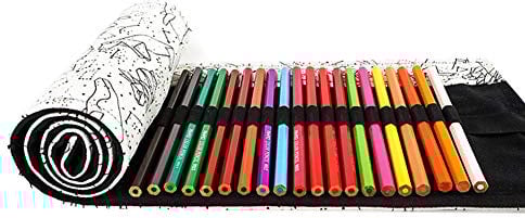 You&Lemon Stifterolle 72 Stifte Leinwand Pencil Wrap Roll up Stifterolle Buntstifte Bleistift Wrap