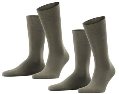 ESPRIT Herren Socken Basic Uni Multipack M So Baumwolle einfarbig 2 Paar, Grün Thymian 7821, 39-42