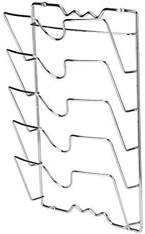 Dioche Soporte para tapas verticales, prácticos accesorios de cocina para tapas de varios tamaños, funcional soporte porta ollas de pared de metal utensilios de cocina que ahorra espacio, color