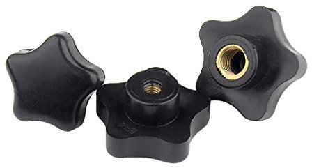 ANSIEDIO 5pcs M4 Star Handle Nuts, Knob Grip, Clamping Knob Thumbscrew Knurled Knobs Female Threaded Clamping Grip Knobs for Machine Tool Machinery Latche