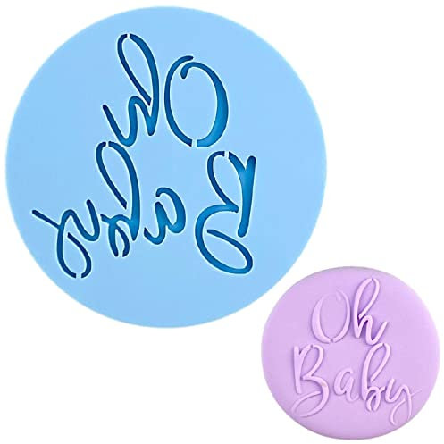 Fondant-Prägevorrichtung für Babypartys, Oh Baby-Form, 3D-erhöhtes Design, Keksstempel zum Backen von Keksen, Dekorieren von Kuchen, Zuckerpaste, Cupcakes