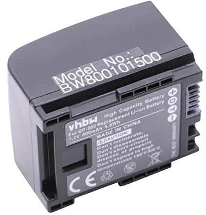 vhbw 1x Akku kompatibel mit Canon Legria HF21, HF20, HF G25, HF200, HF G10 Videokamera Camcorder (800 mAh, 7,2 V, Li-Ion) + Infochip