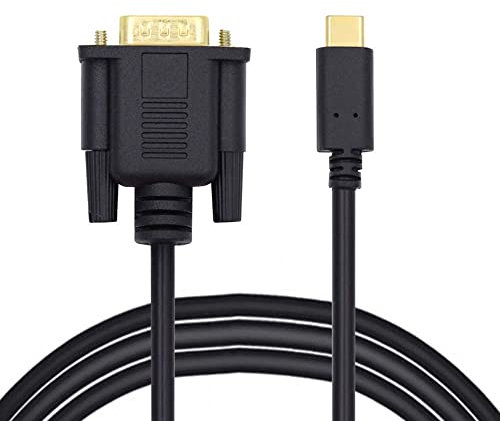 cablecc USB-C USB3.1 Tipo-C a VGA convertidor de fuente Monitor 1080P Cable 1.8M