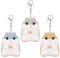 Smilcloud 3 Stück Hamster Schlüsselanhänger, Schlüsselanhänger mit Hamster-Schlüsselanhänger, Süßer Weicher Plüsch-Schlüsselanhänger, Tasche Anhänger, Tier-Schlüsselanhänger (Grau Blau Braun)