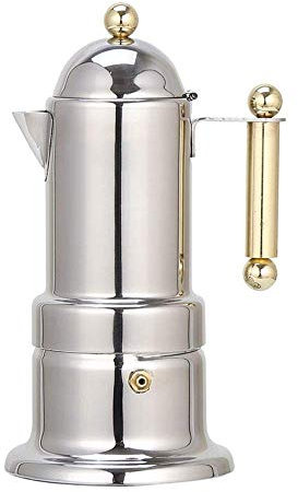 4 Tassen 200 ml Moka Herd Top Kaffeemaschine Edelstahl Espressomaschine Express Kaffeemaschine Moka Topf Hand Home Kaffeekanne Wasserkocher Teezubereitung (Farbe: Silber Größe: 200 ml) small gift