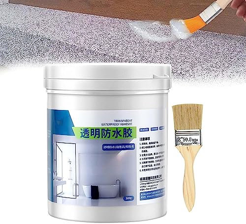 Colle étanche transparente pour salle de bain, mastic de colle forte étanche super invisible, outil de réparation de revêtement d'agent anti-fuite sans trace pour le toit du mur (500g)