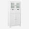 LIFEZEAL Armario Suelo de Baño, Mueble de Baño con Estantes Ajustable, Mueble de Almacenaje con Cajones y Doble Puerta, Mueble Lateral Multifuncional para Cocina (Blanco)