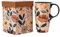 DUSVALLY Coffee Mug Coffee Ceramic Mugs Latte Tea Cup with Lid and Gift Box 17oz.Big Mug,Flowers