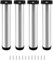 QWORK® 4 Adjustable Furniture Legs - 300-310mm Height, 50mm Diameter, Stainless Steel Bed & Cabinet Legs with Screws