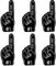 ALEGRE® 6 Stück Schaumstoff Finger,Mini Schaumfinger Nummer 1,Inspirierend Sportfan Zubehör,Party Gadgets,Schaumstoff Hand für Spiele,Stadion,Events,Cheerleading Jubeln,Weltmeisterschaft(Schwarz)
