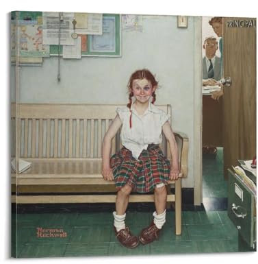 Norman Rockwell (The Shiner) Künstler-Poster, Kunstwerke, Leinwand, ästhetische Wandkunstdrucke, Heimdekoration, Geschenke, 70 x 70 cm