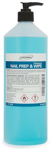 LUCEMILL 1 Litre (1000ml) Nail Prep & Wipe Pump Dispenser Bottle UV/LED Gel Nail Polish Cleanser