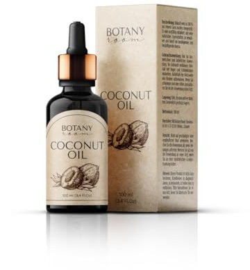 Fraktioniertes Kokosöl 100ml vom BotanyRoom® - Basisöl - 100% Reine & Natürlich - Geruchlos Hautöl/Körperöl/Haaröl - Flüssig, Gesichtsöl, Kokos-öl für Schönheit, Massageöl All-Natural Moisturizer