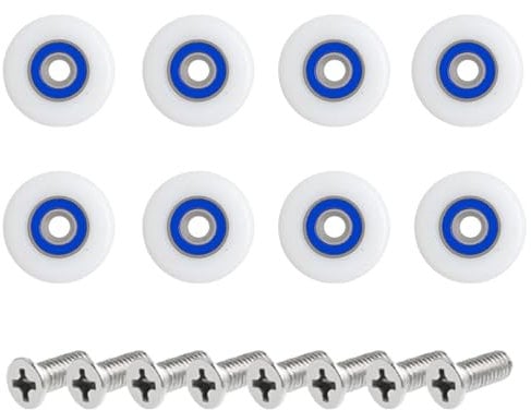 Leliafleury 8 Sets Shower Door Wheels 27mm Shower Door Rollers Replacement Rollers Runners for Bathroom