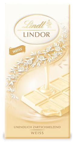 Lindt Schokolade LINDOR Weiß | 100 g Tafel | Weiße Schokolade mit einer unendlich zartschmelzenden Füllung | Schokoladentafel | Schokoladengeschenk