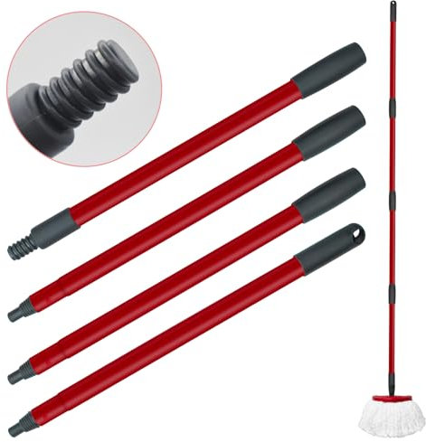 DLAIMI Mop Handle Replacement for Ocedar 4 Section Spin Mop Handle Compatible with Ocedar Spin Mop Refills and Brooms, 30 to 58 Cedar Mop Stick for Floor Cleaning, American Threaded Joint