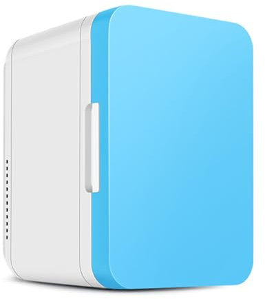 Mini Frigo Portatile Elettrico Mini Frigo Da Camera 6 Litri Con Scomparti, Frigorifero Portatile Per Camera Da Letto, Auto, Cura Della Pelle, Frigorifero Compatto A Una Porta(Color:/Blue,Size:220V)
