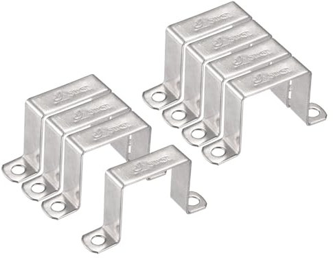 TA-VIGOR 8 staffe per connettori a forma di U, 50 mm x 50 mm, in acciaio inossidabile, morsetti per condotti resistenti per porta chiusa, fissaggio filo tubo
