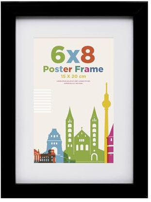 Egofine Bilderrahmen 15x20 cm,Holzrahmen Rahmen 15x20 cm mit Acrylglas für Tisch- und Wandmontage,Passepartout für Fotos 10 x 15 cm,Perfekt für Porträts, Zuhause, Büro,Schwarz