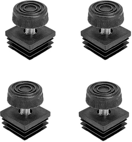 Lot de 4 pieds de nivellement réglables - 30 x 30 mm - Embouts de pieds de chaise avec filetage de réglage pour pieds de meubles - Noir