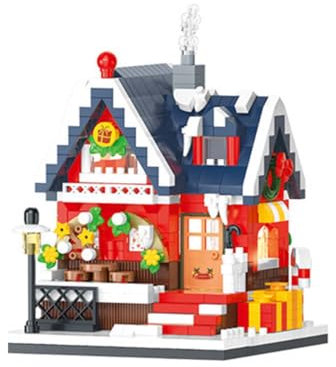 ALiquid Weihnachten Klemmbausteine Set, Weihnachtshäus Bausatz, Bausteine Set - 661 Teile (C)