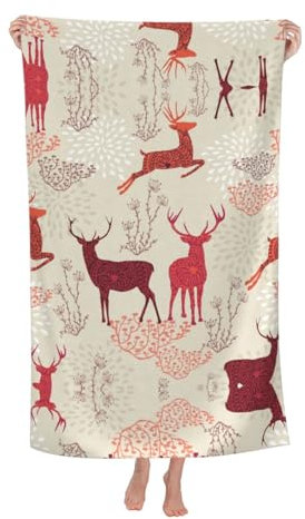 Weihnachtliches Elch-Badetuch – perfekt für Strand, Pool und Outdoor-Aktivitäten