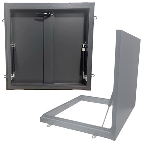 Schachtabdeckung Dachbodentreppen-Abdeckung Dachluken-Deckel, Aluminium Kellerzugangstür, Kellerausgangsabdeckung Mit Pneumatischer Unterstützung Zum Anheben Des Deckels(Inner LxW-31x29/78.7x73.7cm)