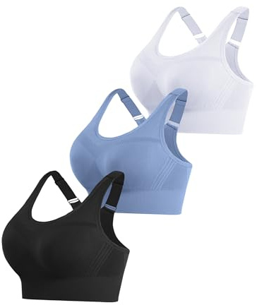 Litherday Sport BH Damen Push Up Sports Bra Starker Halt Sport BH Ohne Buegel mit Abnehmbar Gepolstert für Fitness Jogging Yoga