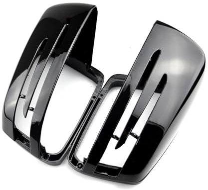 Rückspiegelgehäuse 2X Carbon Für Mercedes Für Benz A Für W176 B W246 C W204 E W212 Für Cla W117 gla X156 CLS Klasse W218 Rückspiegel Kappe Auto Spiegelkappen(Black A)