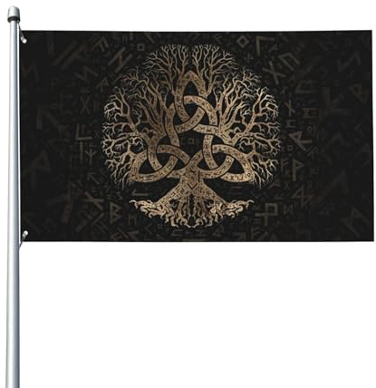 Wikinger Keltischer Baum des Lebens Yggdrasil Symbol Flagge 3x5 Ft Outdoor Rasen Dekoration Ikonische Flagge