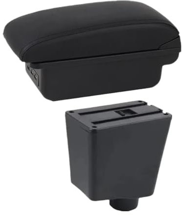 JBPIHZT Für SEAT Für Ibiza 6j Ibiza 6L Armaturenbrett-Ablage Für SEAT Für Ibiza III 2001-2008 Auto-Armlehnenbox(B1 Schwarze Linie 3USB)
