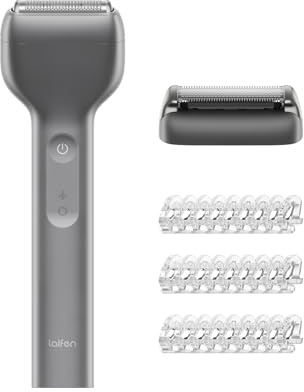 Laifen T1 Pro Rasoio Elettrico,Regolabarba Uomo, 12.000 Tagli/min, Grigio | Motori Lineari 12.000 Tagli/min, Lamina 0,055 mm, 3 Trimmer per Peli Lunghi, Batteria di 120 Minuti, Impermeabilità IPX7