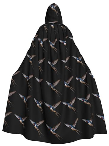 XBKGOHA Little Swallows Flying With Wings Spread Printed Halloween Adult Hooded Cape Cloak No Zipper, Comfortable For Costume Parties