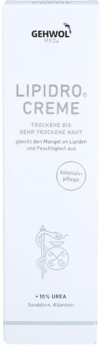 GEHWOL MED Lipidro Creme, Intensivpflege für Trockene Haut mit 10% Urea, Sanddorn und Allantoin, 125ml